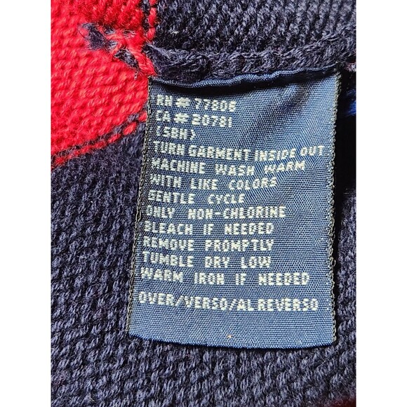 Vintage Tommy Hilfiger Men's Large 90s Pullover Striped Sweater Red Blue Preppy - Picture 4 of 7